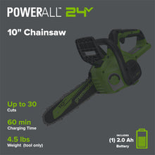 Greenworks CS24B210 Cordless Chainsaw 25.4cm 24V