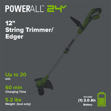 Greenworks ST24B217 Cordless Trimmer Kit 30.5cm 24V