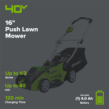 Greenworks LM1604 Cordless Mower Kit 40.6cm 40V