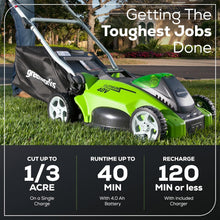 Greenworks LM1604 Cordless Mower Kit 40.6cm 40V
